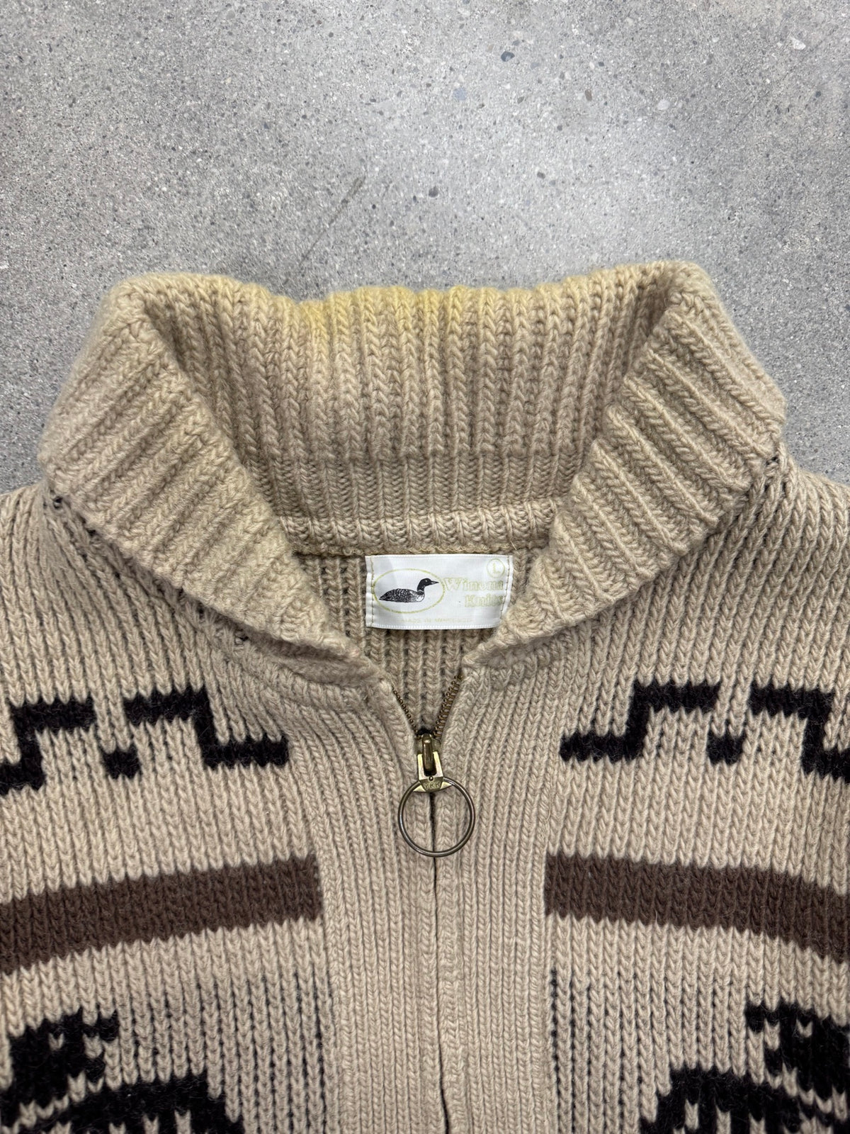 Winona Knits Thunderbird Cowichan Cardigan Sweater - L