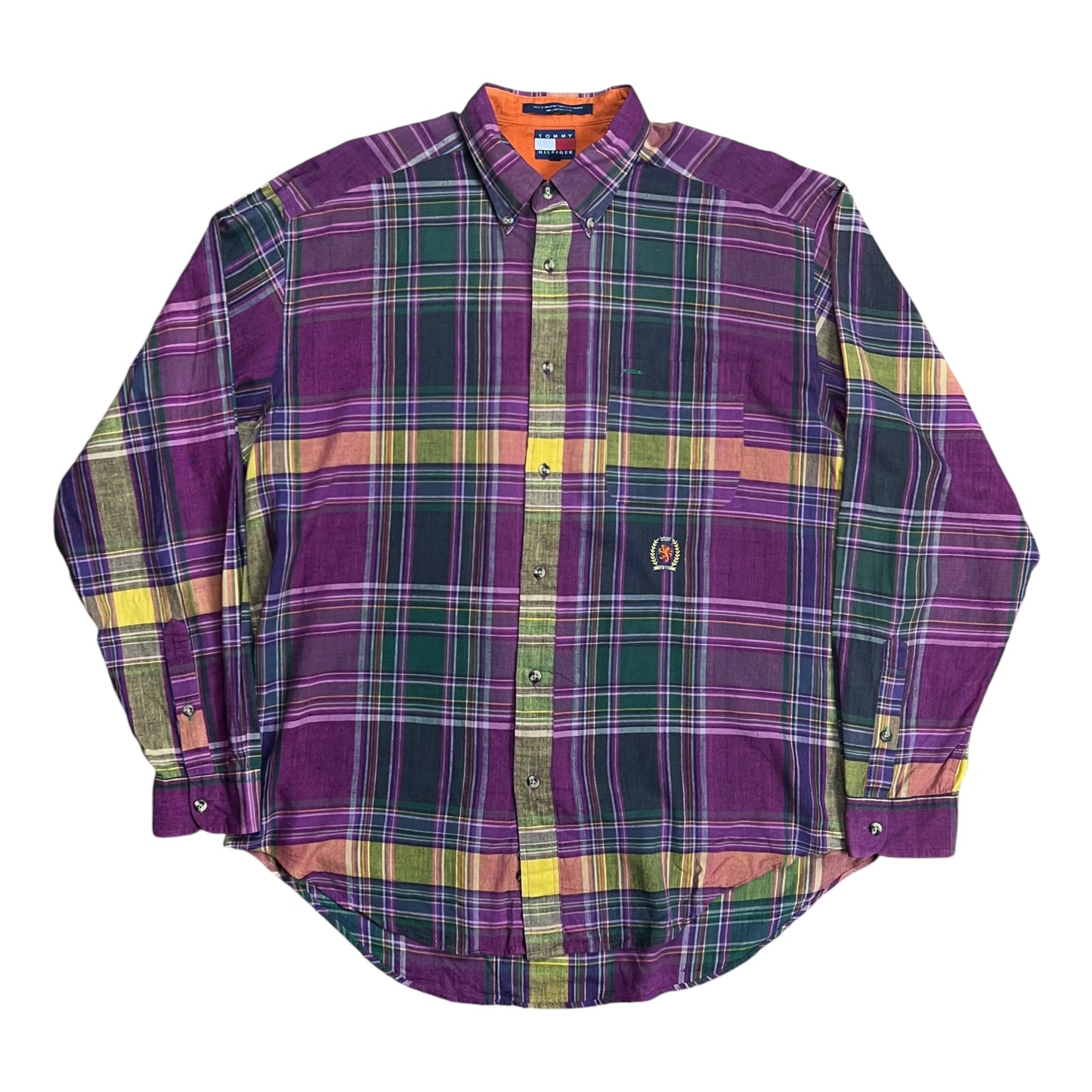 Tommy Hilfiger Purple Plaid Button-up Shirt - XL