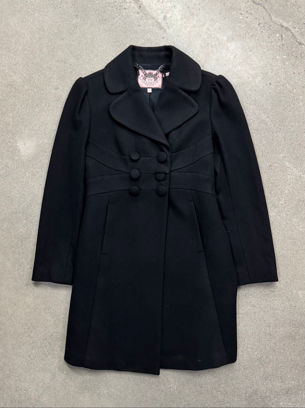 Juicy Couture Double-Breasted Wool Pea Coat - S