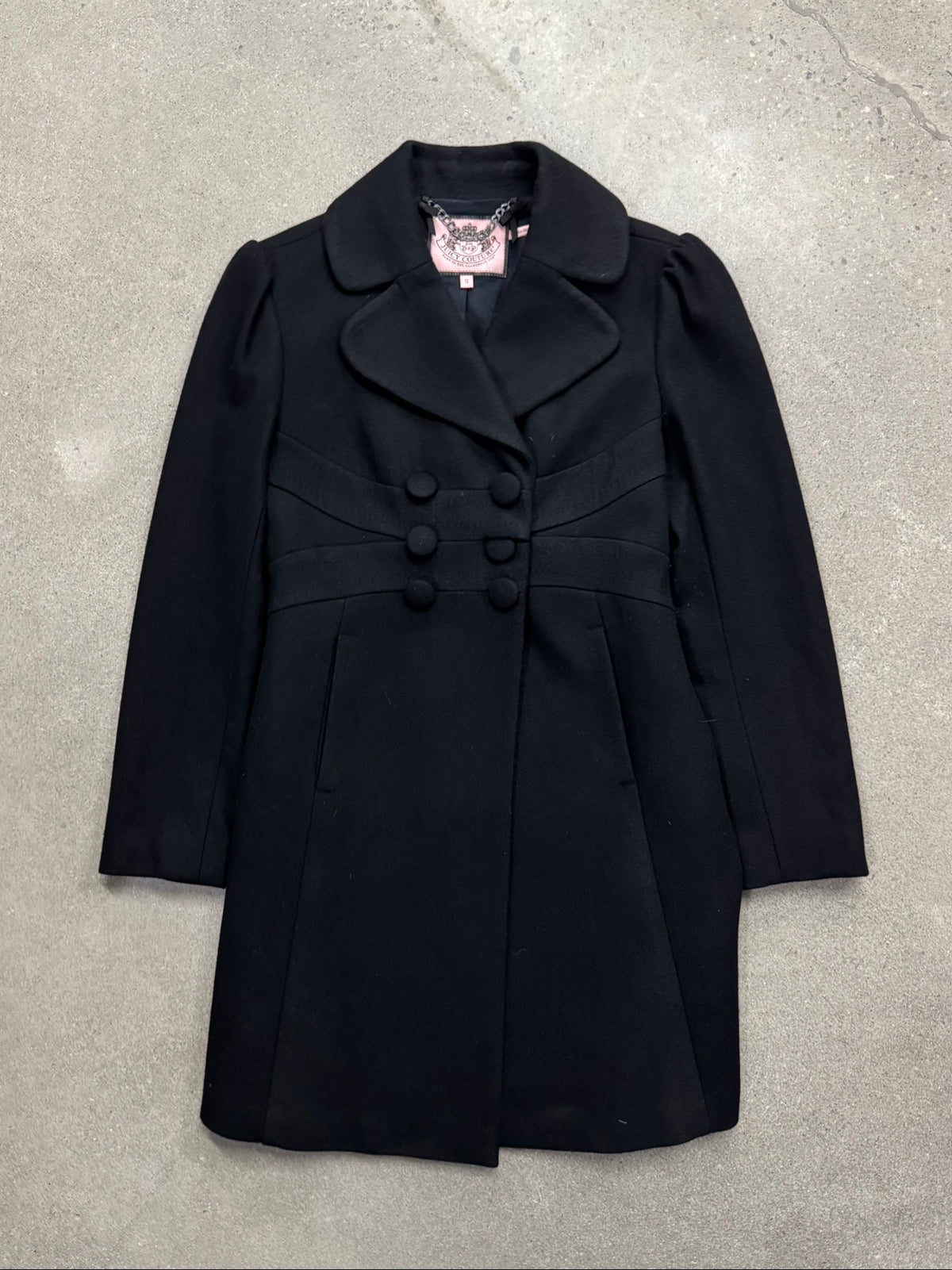 Juicy Couture Double-Breasted Wool Pea Coat - S