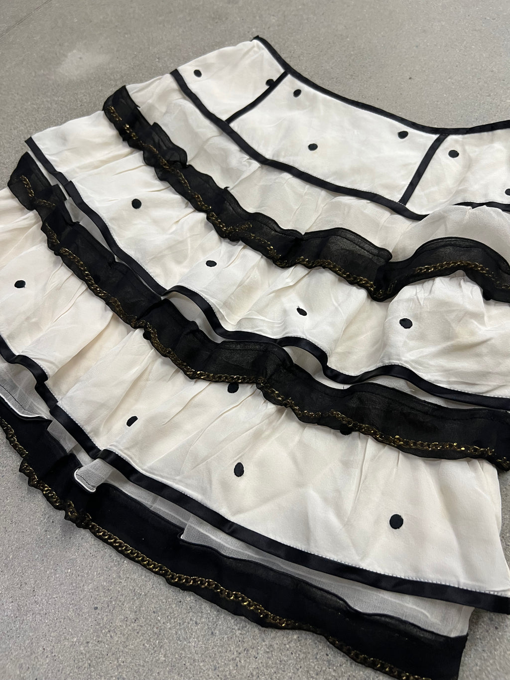 Marc Jacobs Silk Polkadot Ruffle Skirt - 0