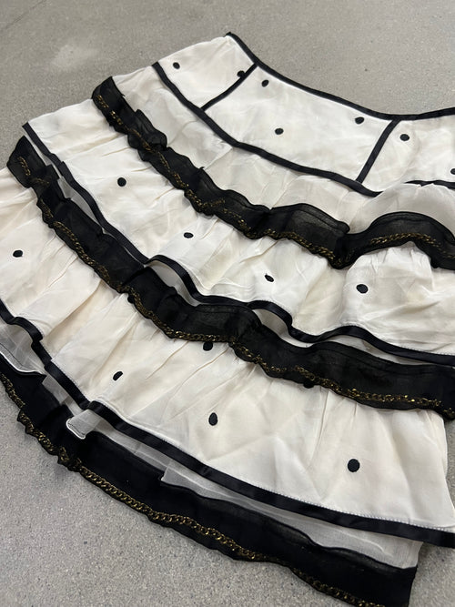 Marc Jacobs Silk Polkadot Ruffle Skirt - 0