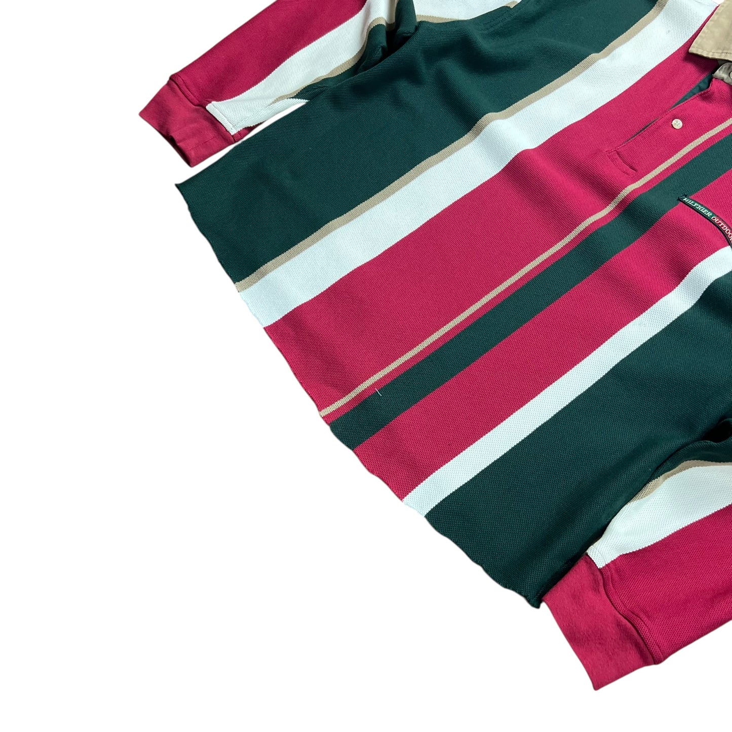 Tommy Hilfiger Cropped Polo Stripped Long-sleeve Shirt - L