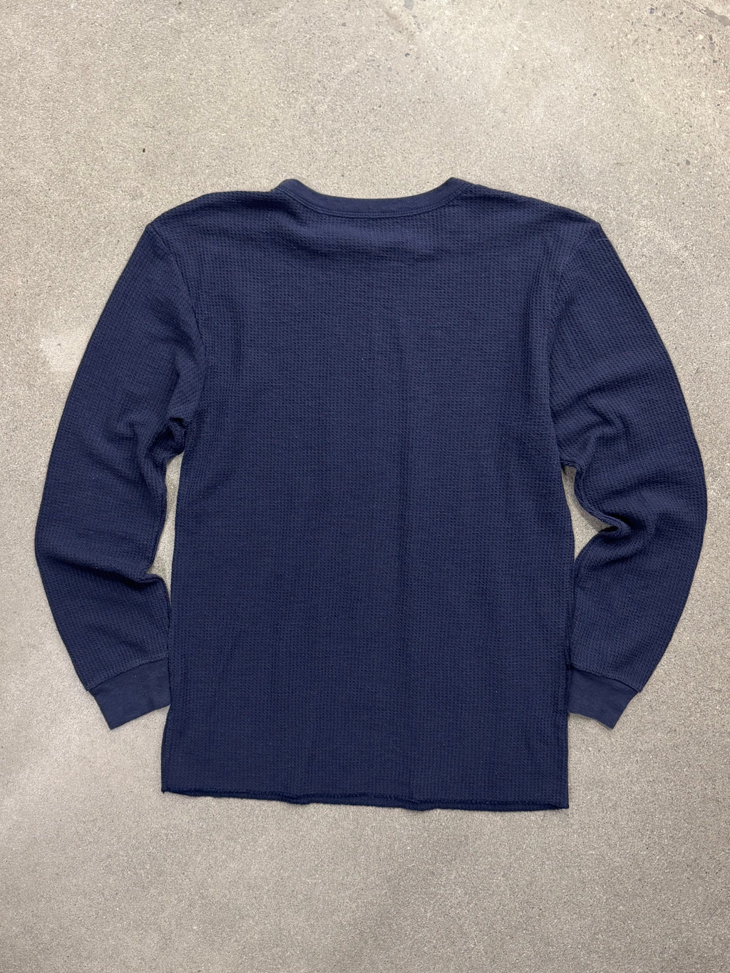 Blank Waffle-Knit Long Sleeve Thermal Shirt - L