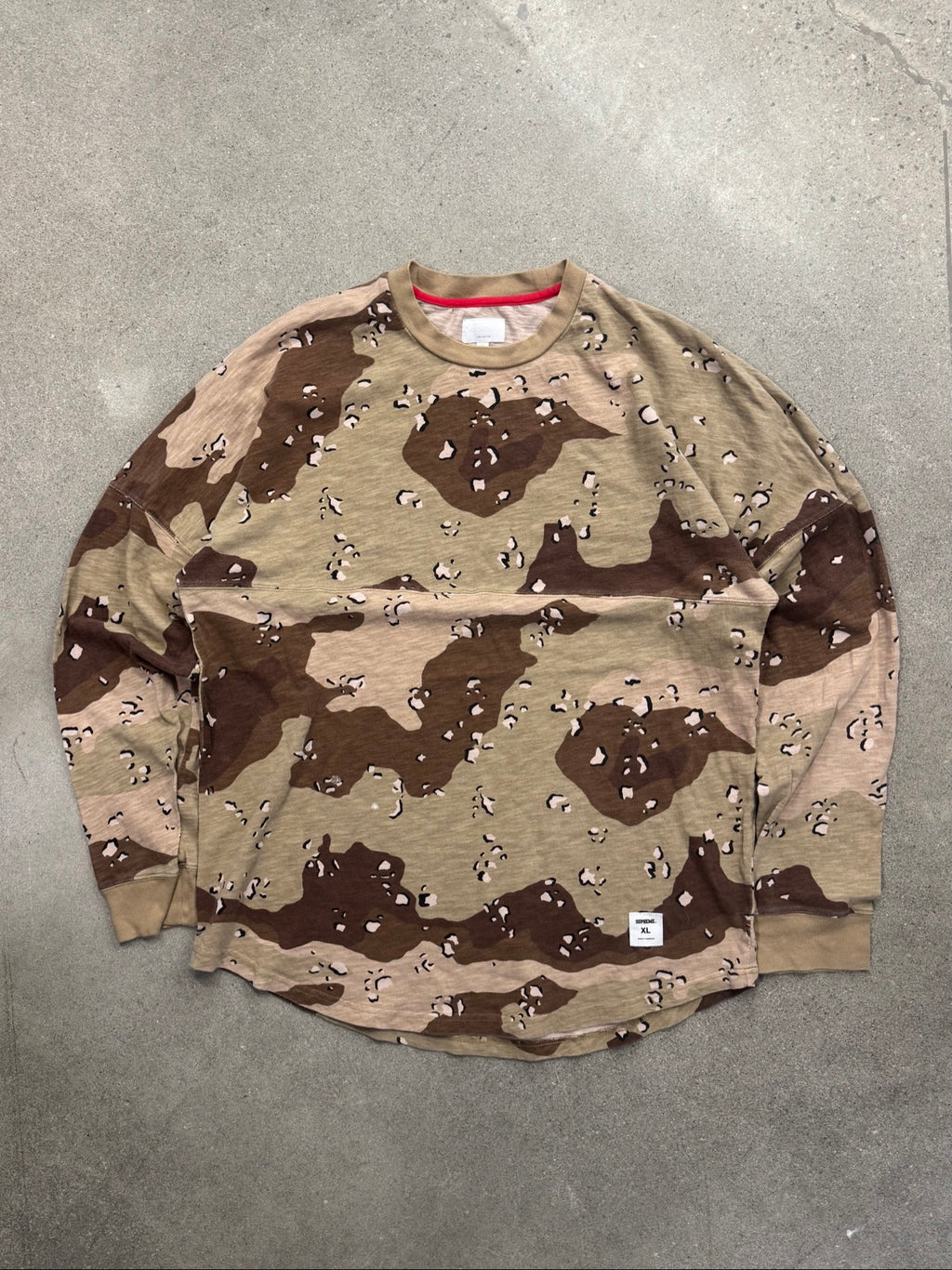 Supreme Desert Camo Long Sleeve Jersey Knit Shirt - XL