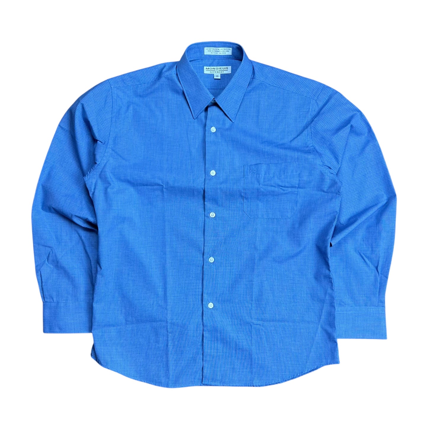 Monsieur by Givenchy Blue Checkered Button-up Shirt - S
