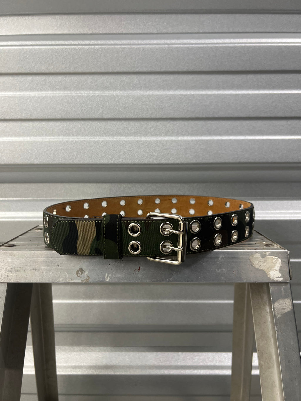 Woodland Camo Double Hole Grommet Belt - 28”