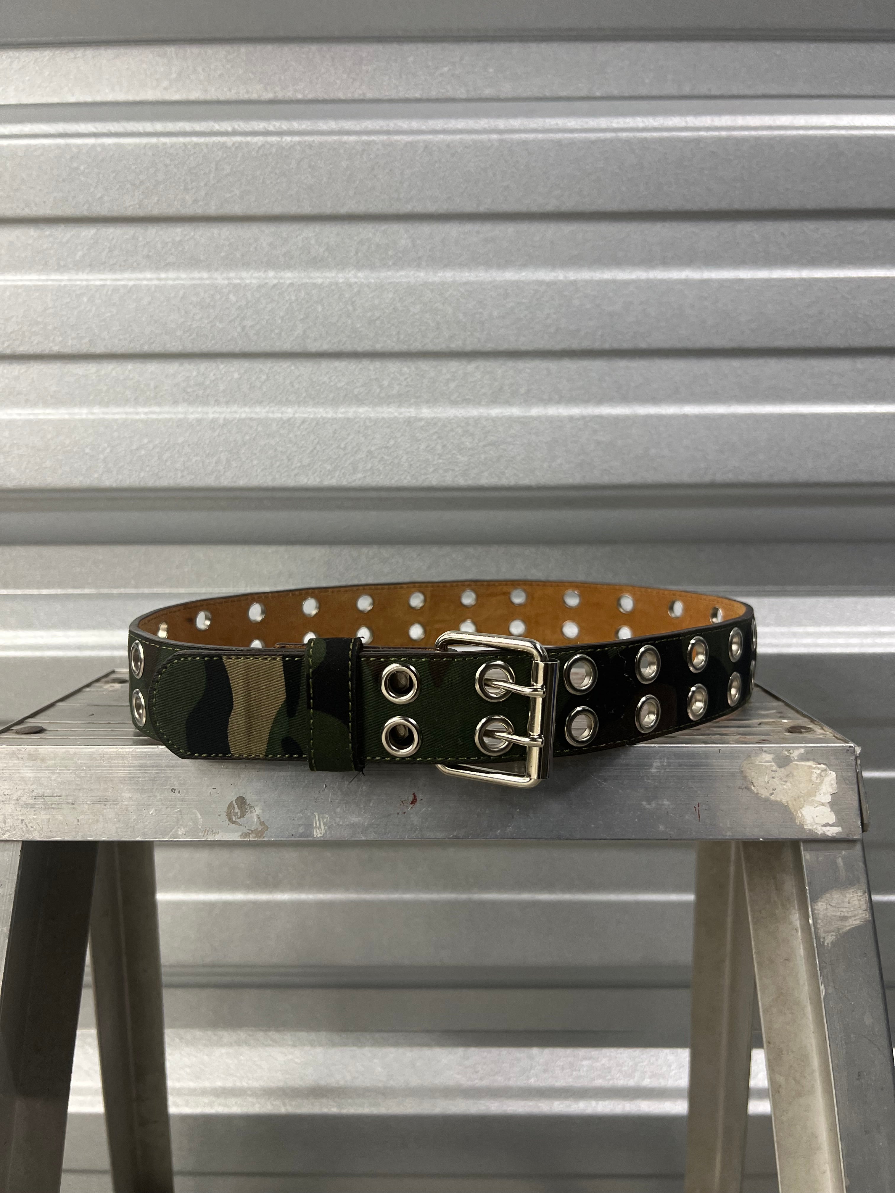 Woodland Camo Double Hole Grommet Belt - 28”