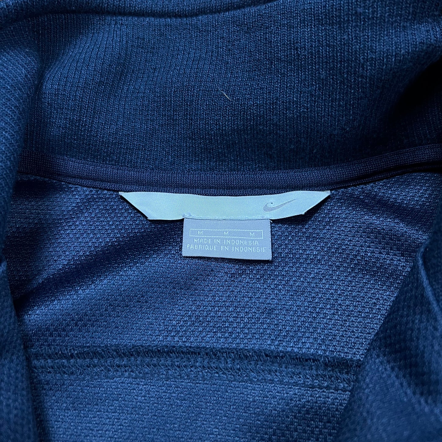 Nike Navy Embossed Logo Zip-up Sweater - XL