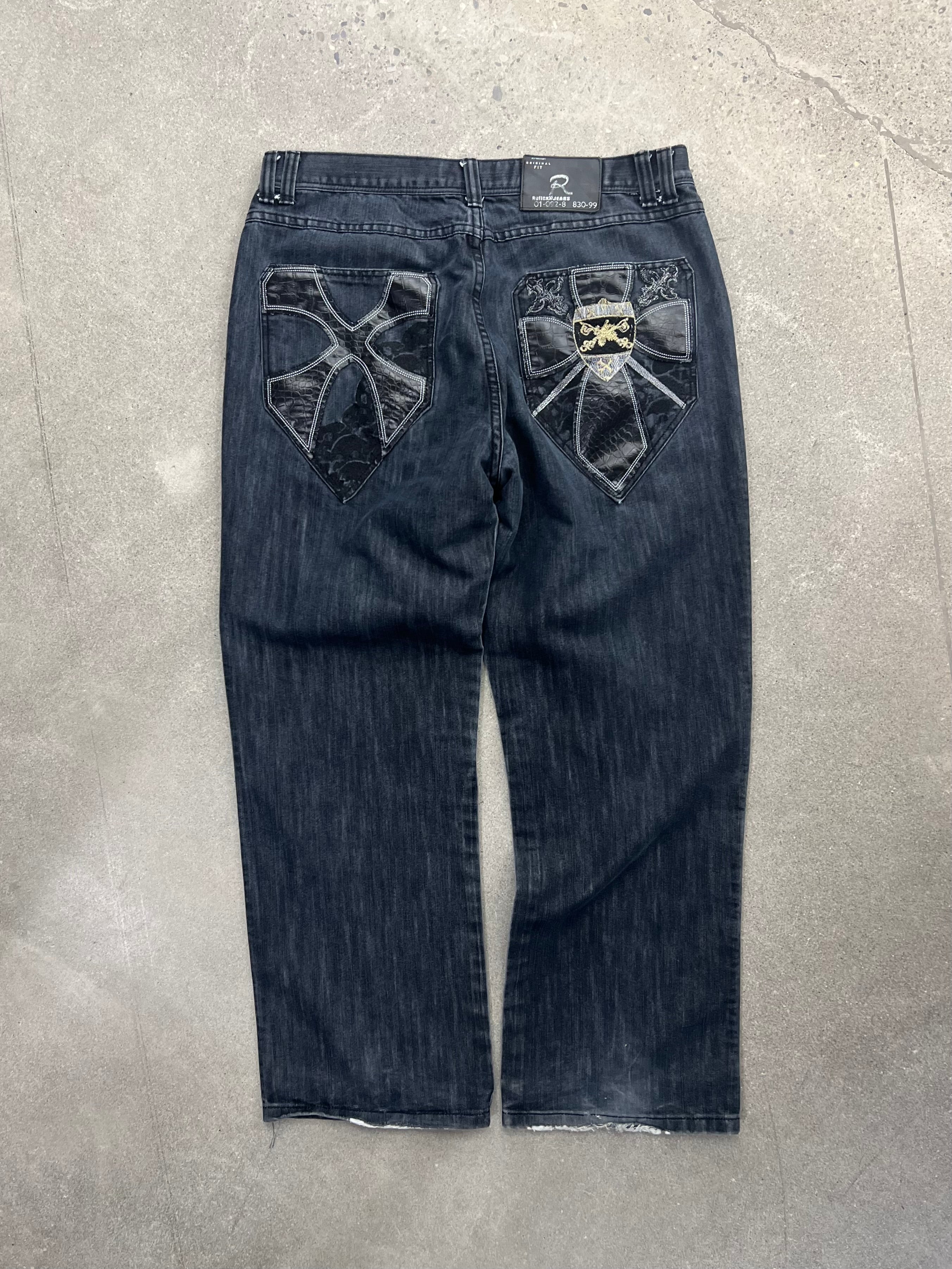 Reflex Baggy Cross Patch Jeans - 38”