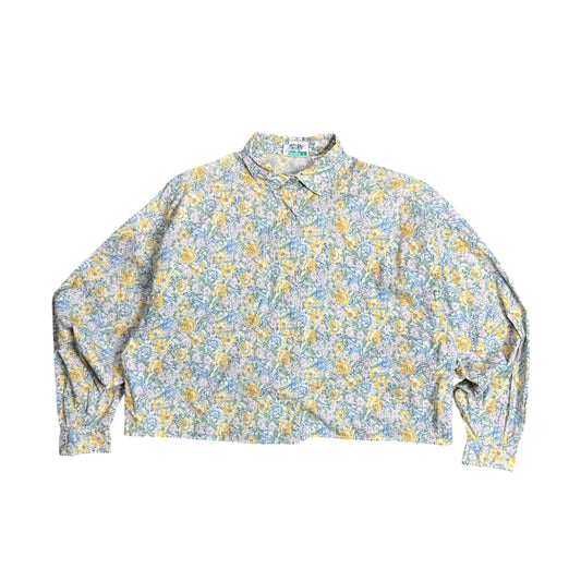 1980’s Benetton Cropped Flower Button-up Shirt - L