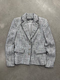 Karl Lagerfeld Bouclé Tweed Fringe Blazer - XS