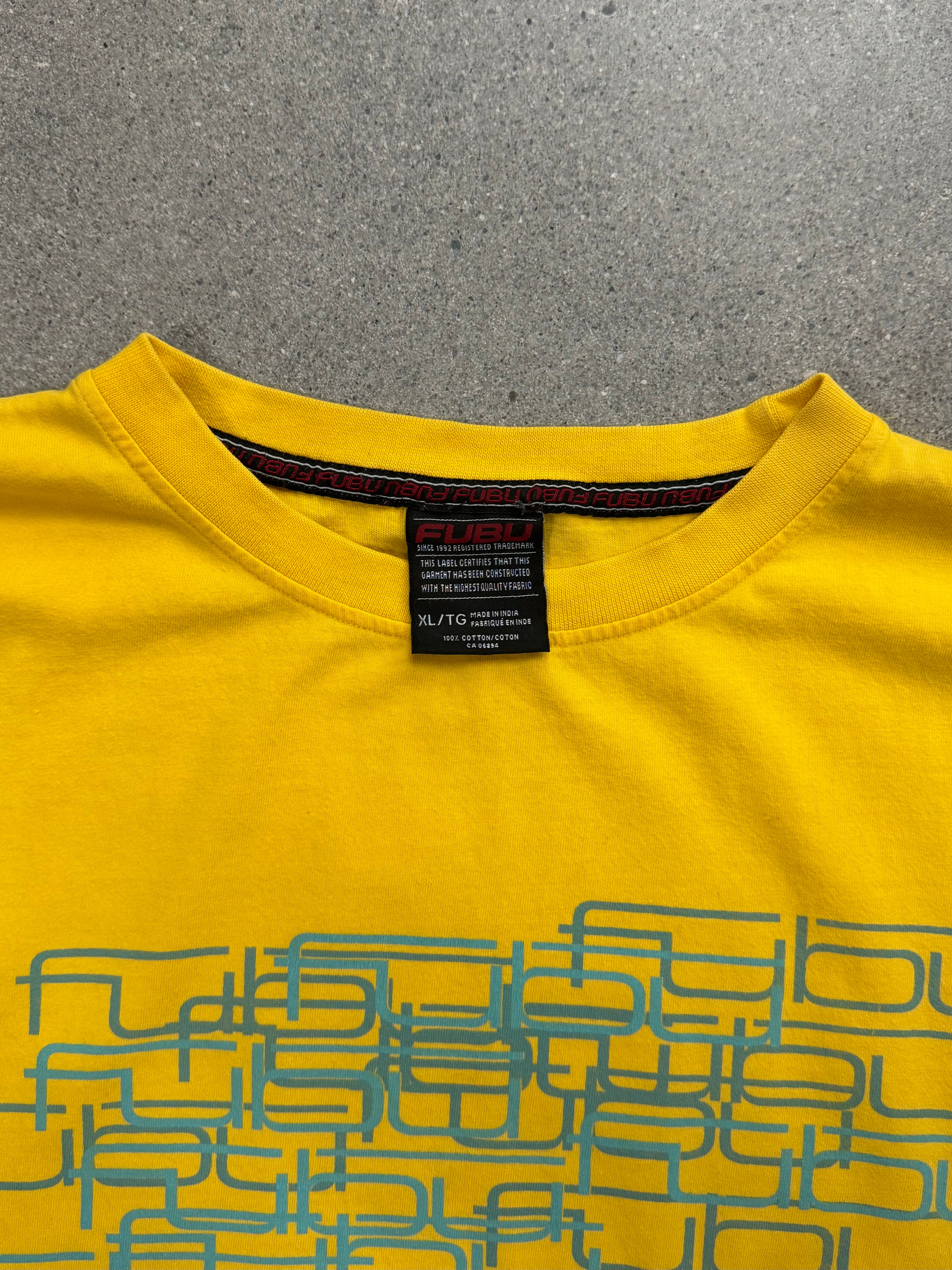 FUBU Logo Layered Line-Art T-Shirt - XXL