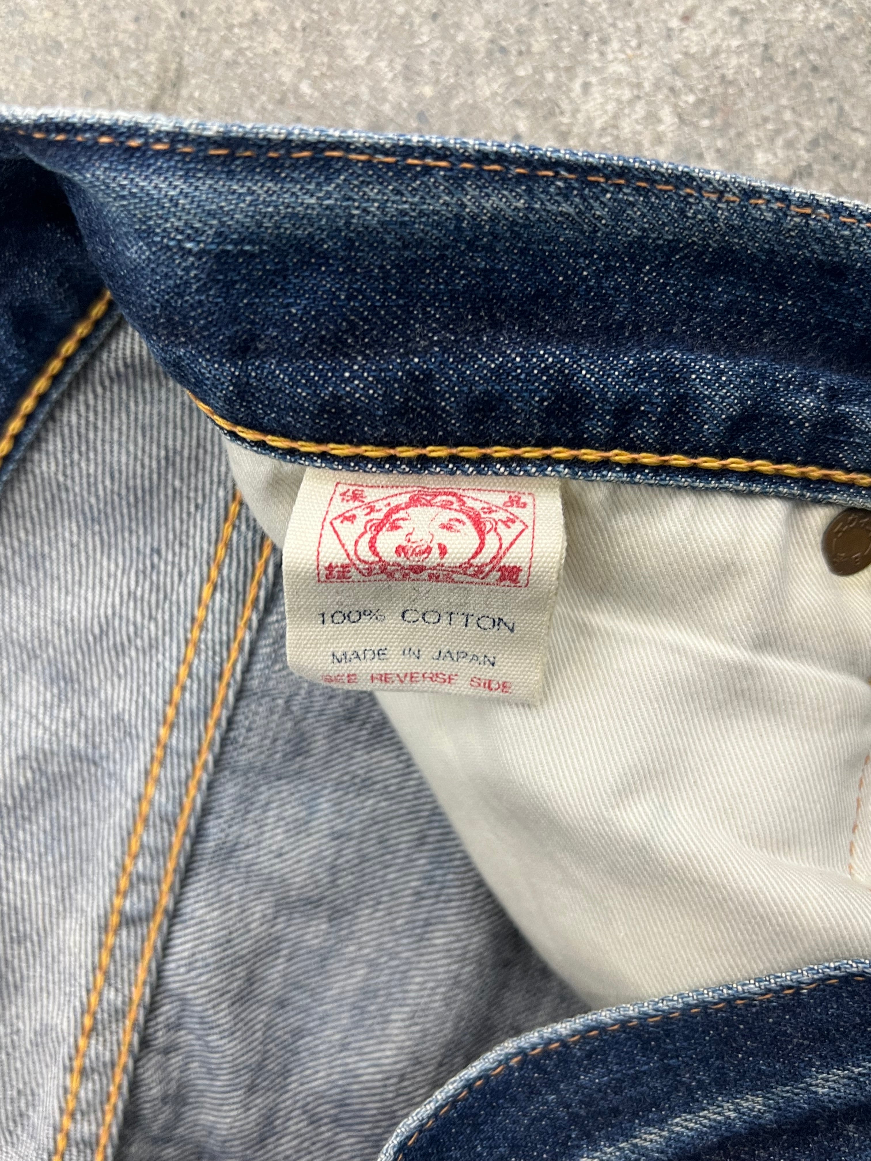 Faded Evisu Japanese Selvedge Jeans - 32”