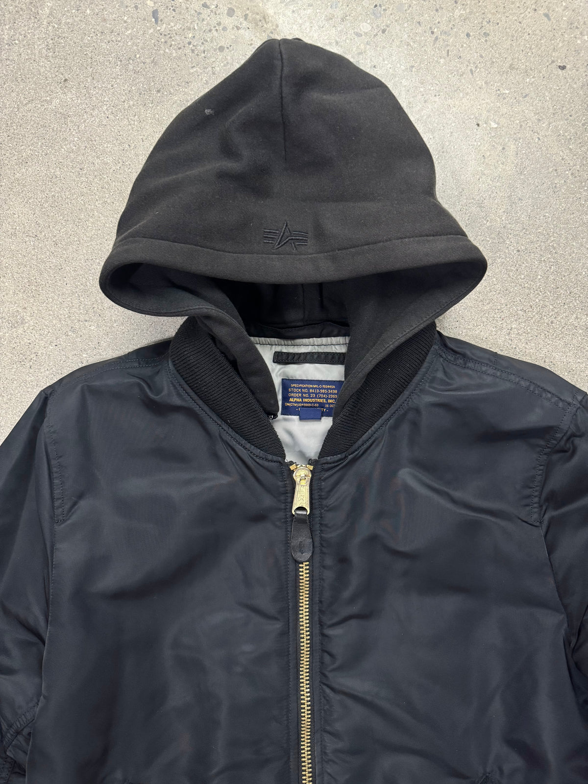 Alpha Industries MA-1 D-Tec Hood Flight Bomber Jacket - M