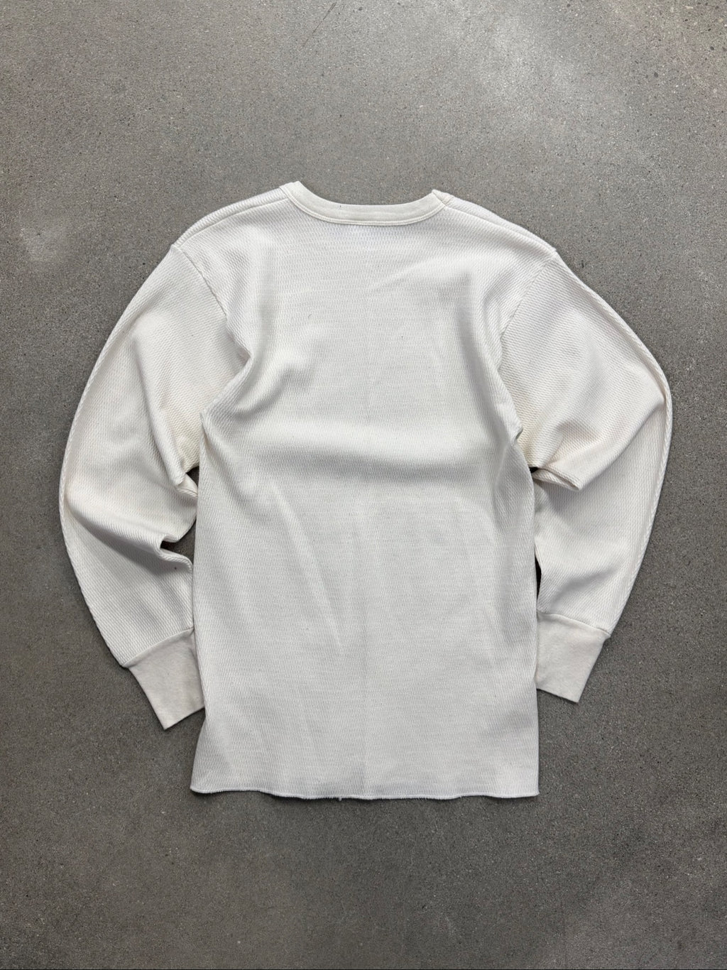 Blank Waffle-Knit Long Sleeve Thermal Shirt - M