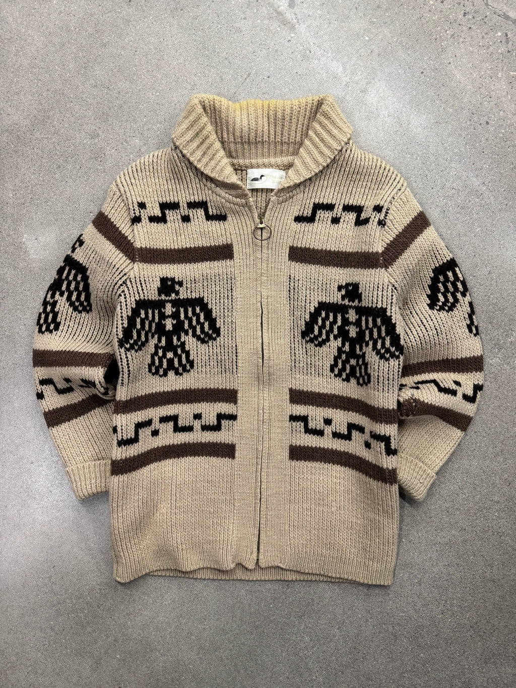 Winona Knits Thunderbird Cowichan Cardigan Sweater - L