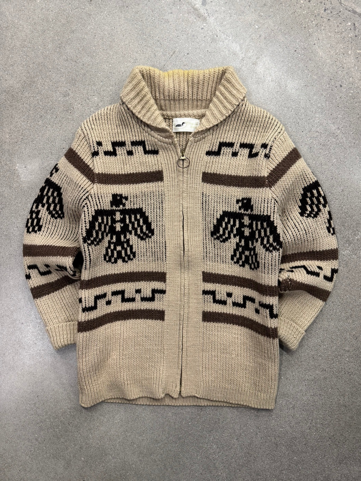 Winona Knits Thunderbird Cowichan Cardigan Sweater - L