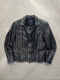 AllSaints Distressed Cargo Leather Biker Jacket - M