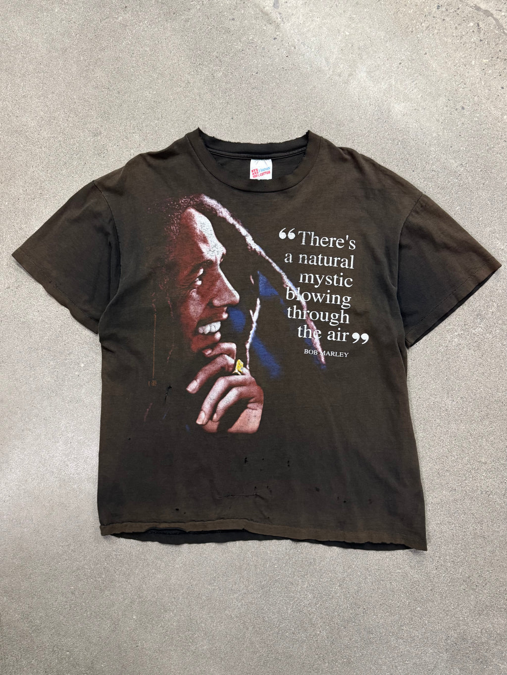 Faded 1995 Bob Marley Natural Mystic Quote T-Shirt - XL