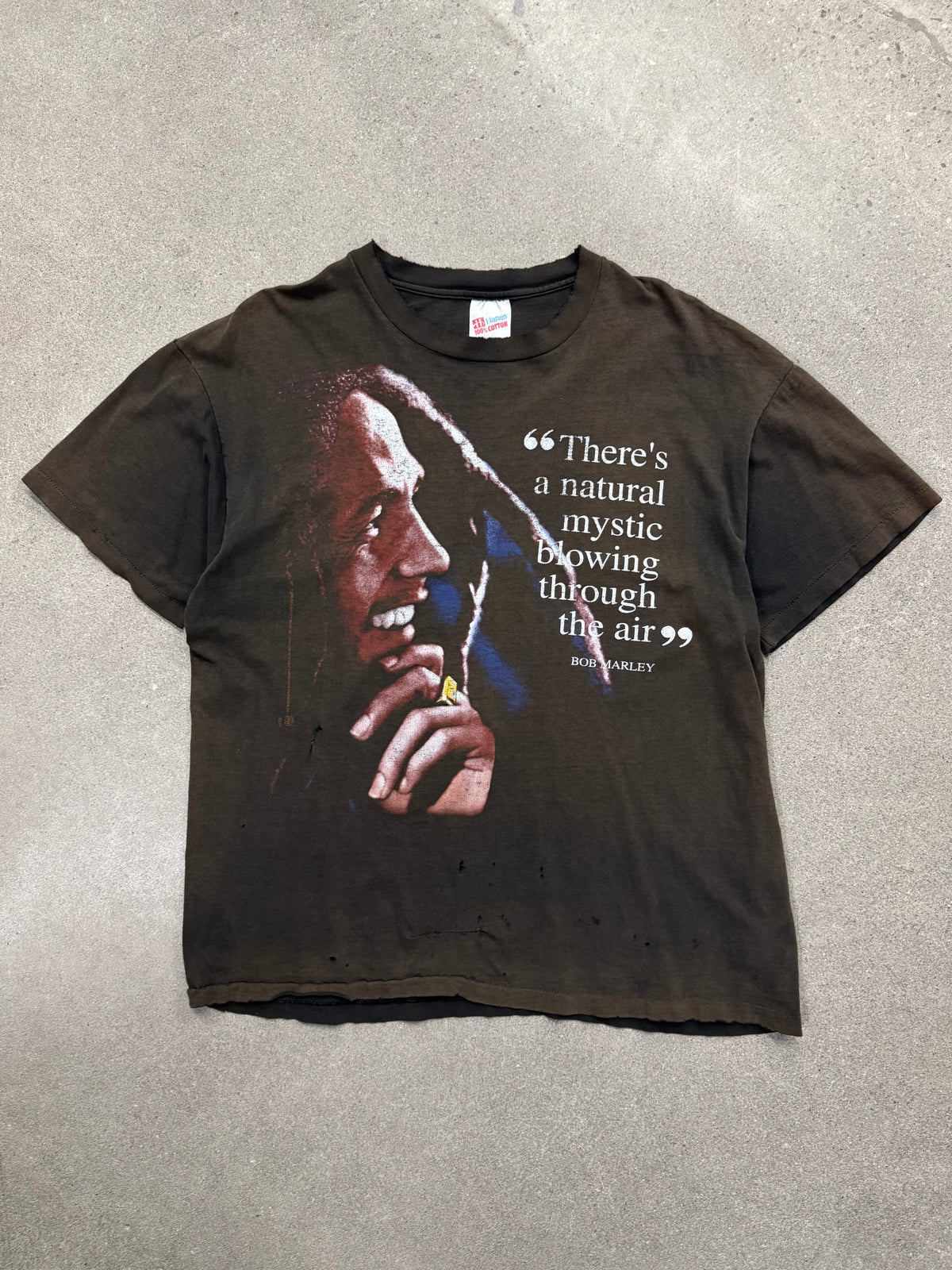 Faded 1995 Bob Marley Natural Mystic Quote T-Shirt - XL