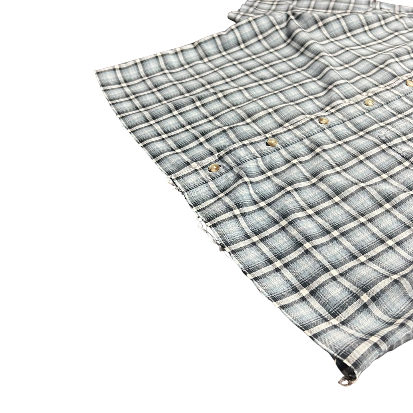 Dickies Blue Plaid Cropped Button-up Shirt - M