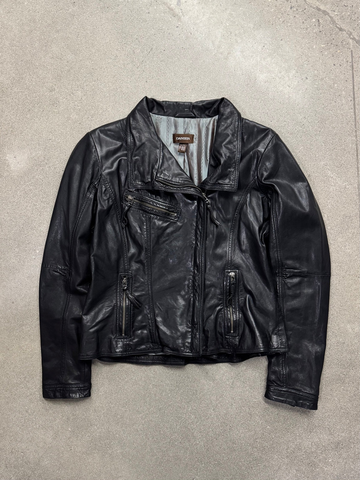 Danier Asymmetrical Leather Moto Jacket - XL
