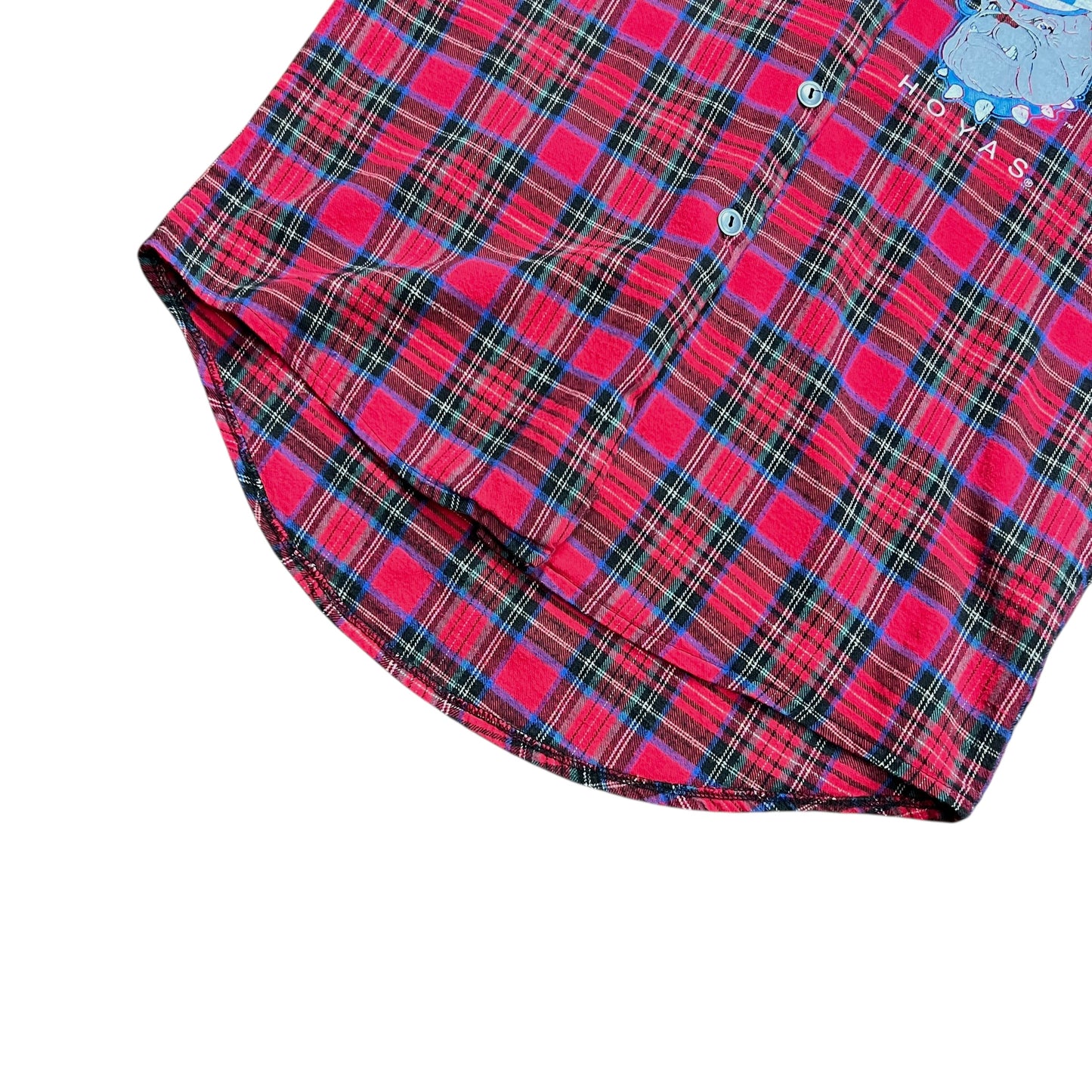 Georgetown Hoyas Cut-off Plaid Hoodie - M