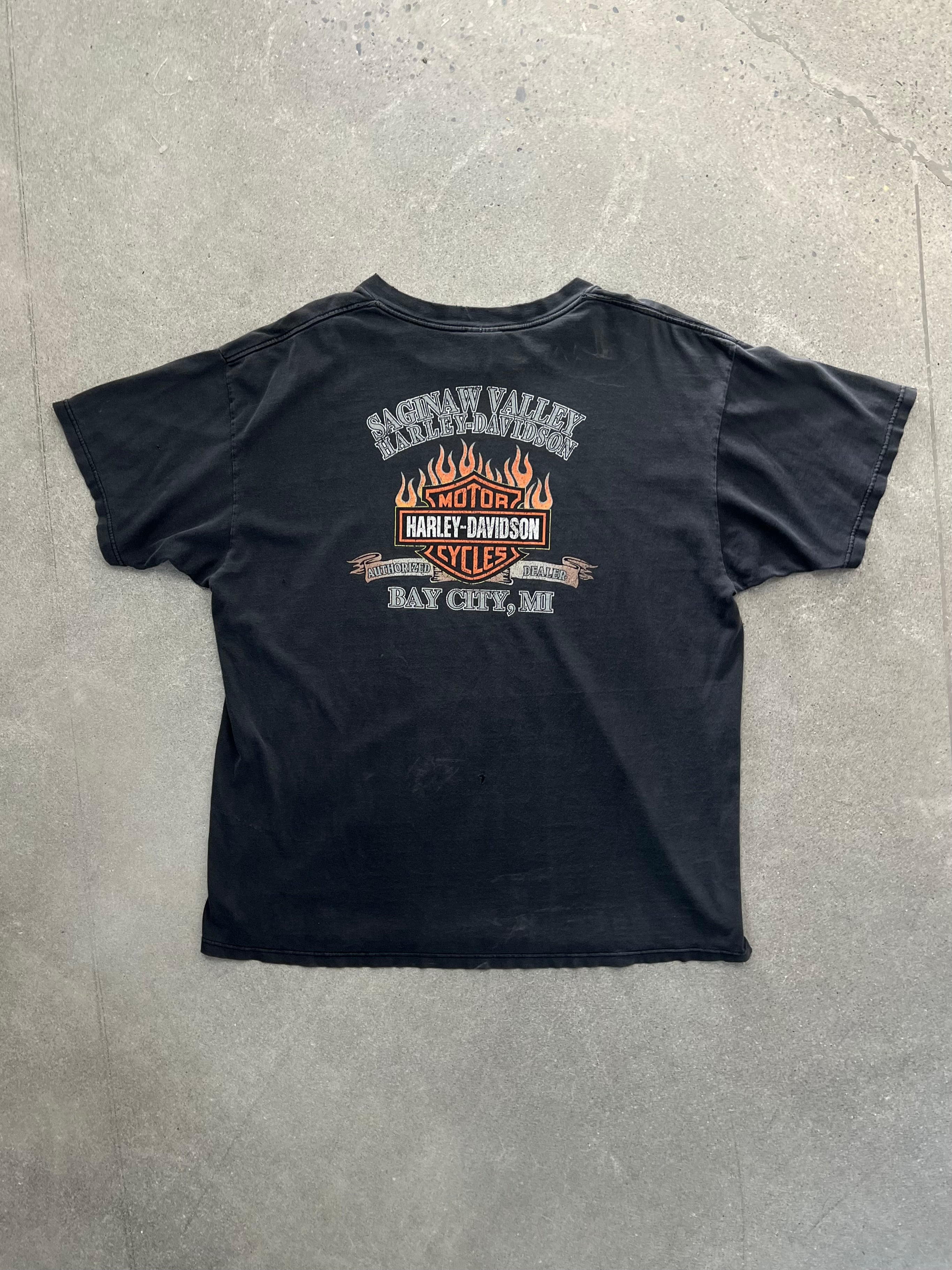 Faded Harley-Davidson Saginaw Valley Flame T-Shirt - XXL