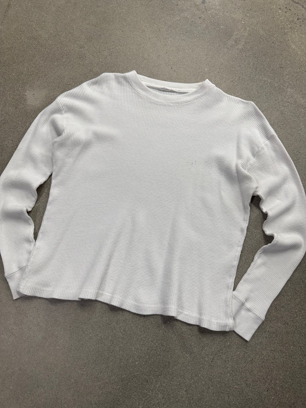 Blank Waffle-Knit Long Sleeve Thermal Shirt - M
