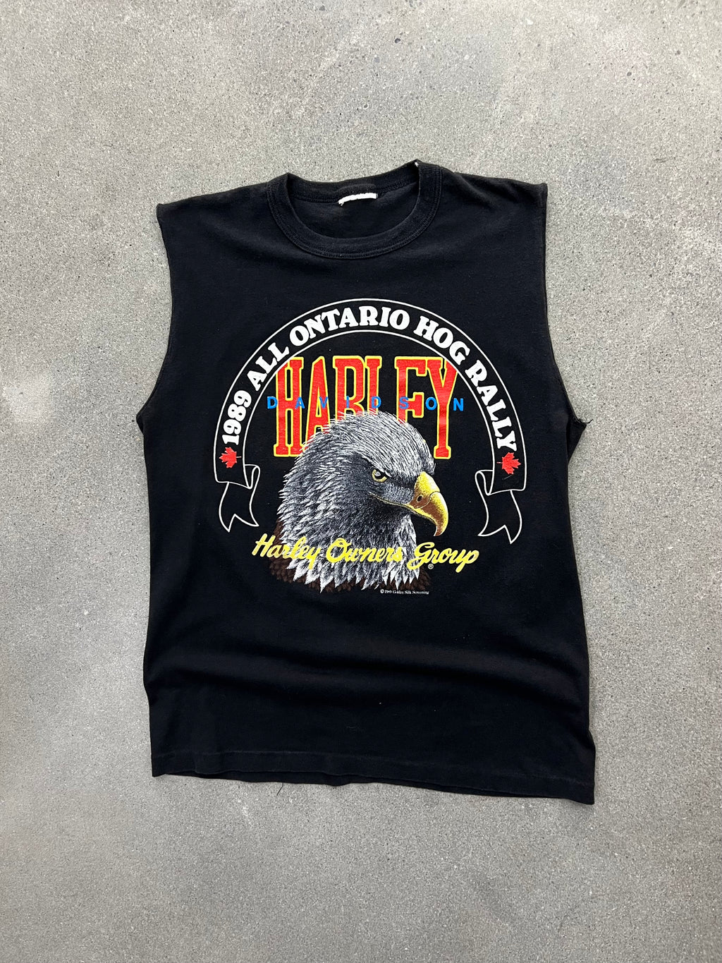 1989 Harley-Davidson Ontario Hog Rally Sleeveless Shirt - M