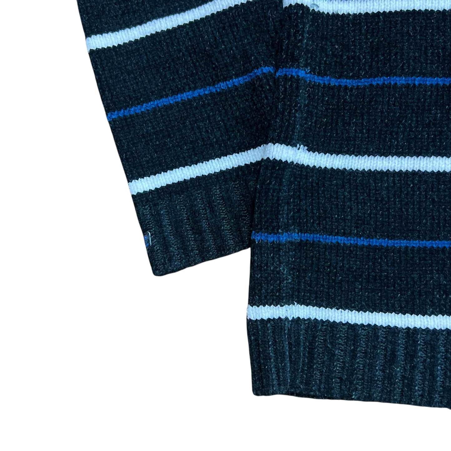Point Zero Black & Blue Striped Sweater - M