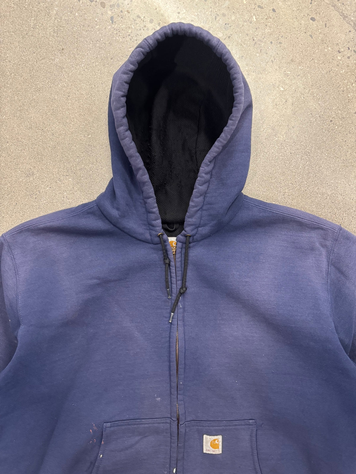 Faded Carhartt Paint Splatter Full-Zip Heavyweight Hoodie - XL