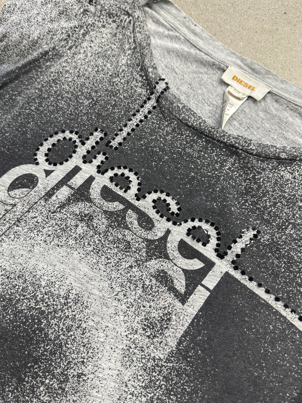 Diesel Rhinestone Shadow T-Shirt - M
