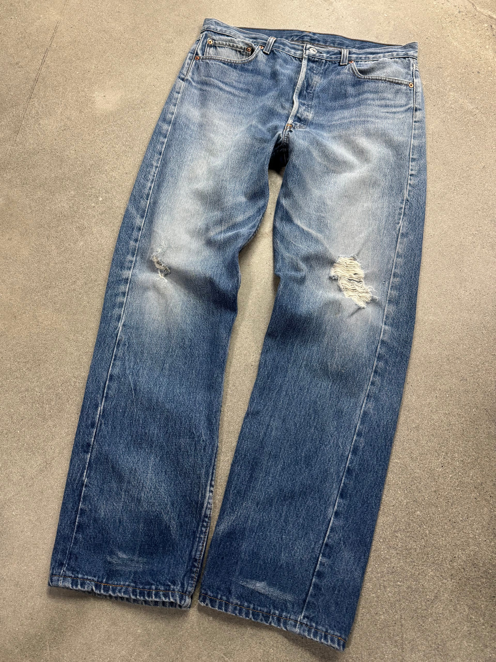 Faded & Distressed Levi’s 501XX Jeans - 34”