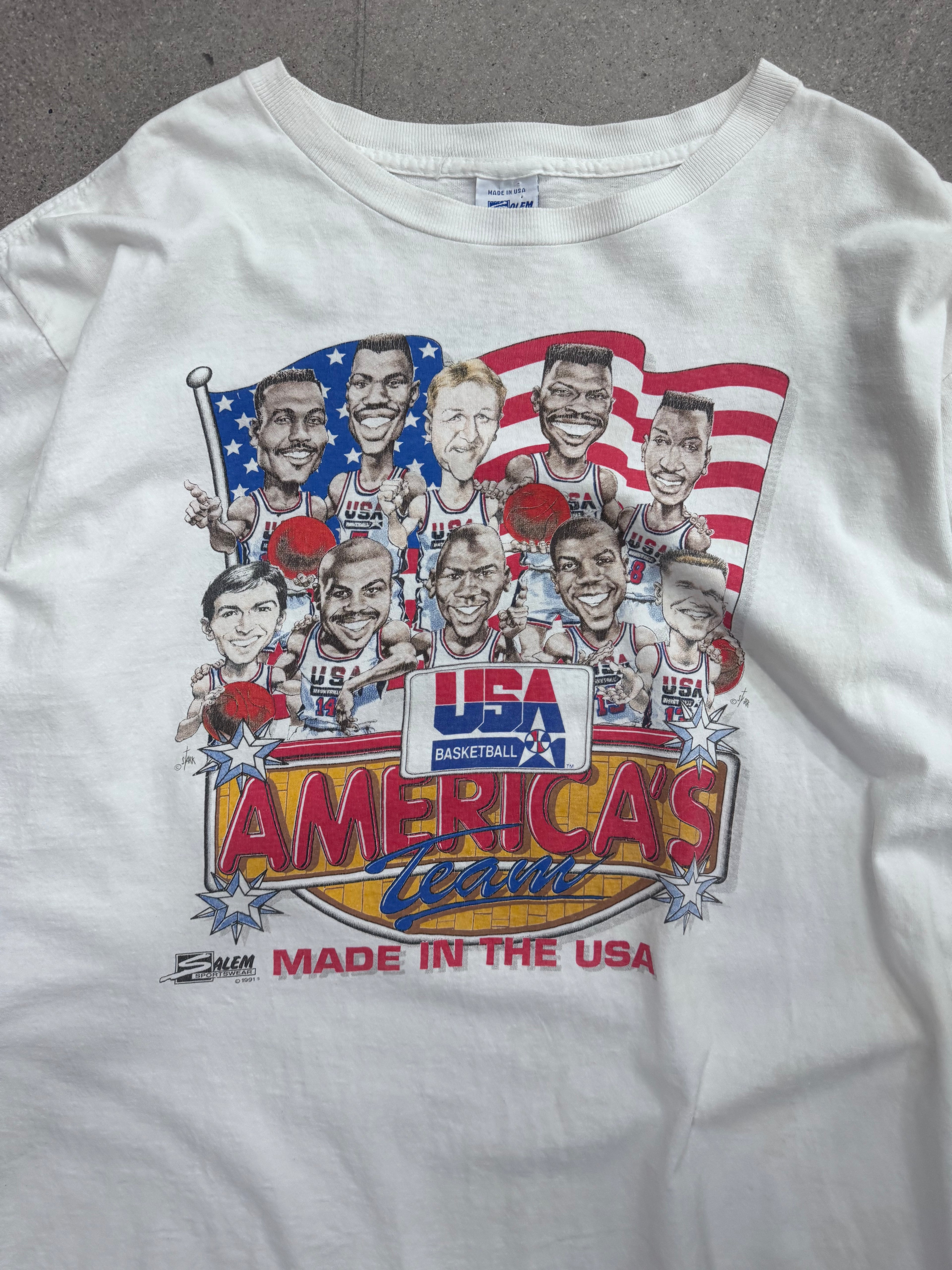 1991 Salem Sportswear USA Basketball Dream Team T-Shirt – XL