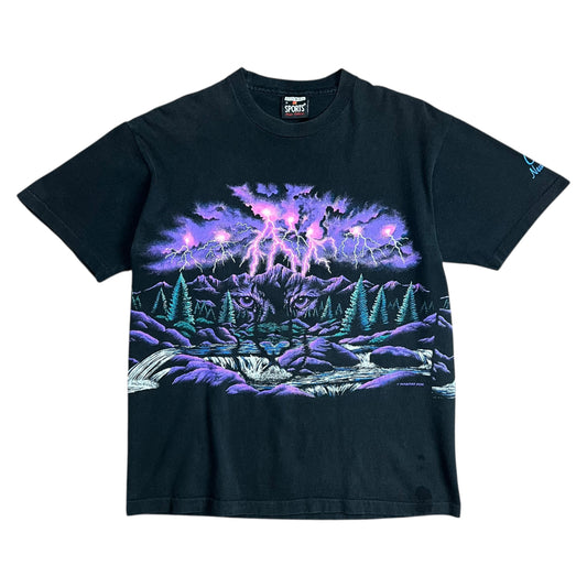 Faded Purple Lightning Nature T-shirt - M