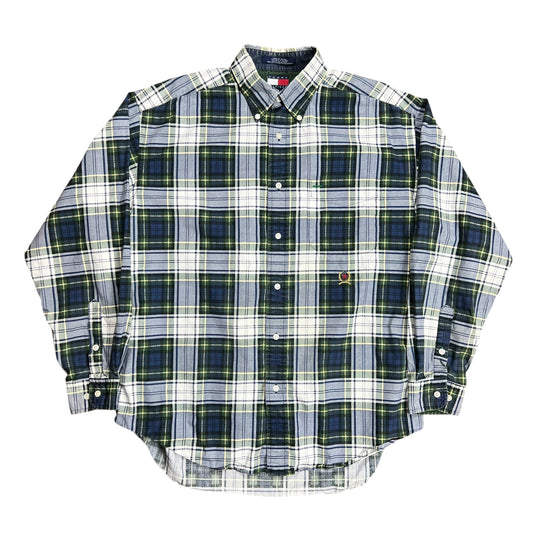Tommy Hilfiger Green Plaid Button-up Shirt ￼- XL