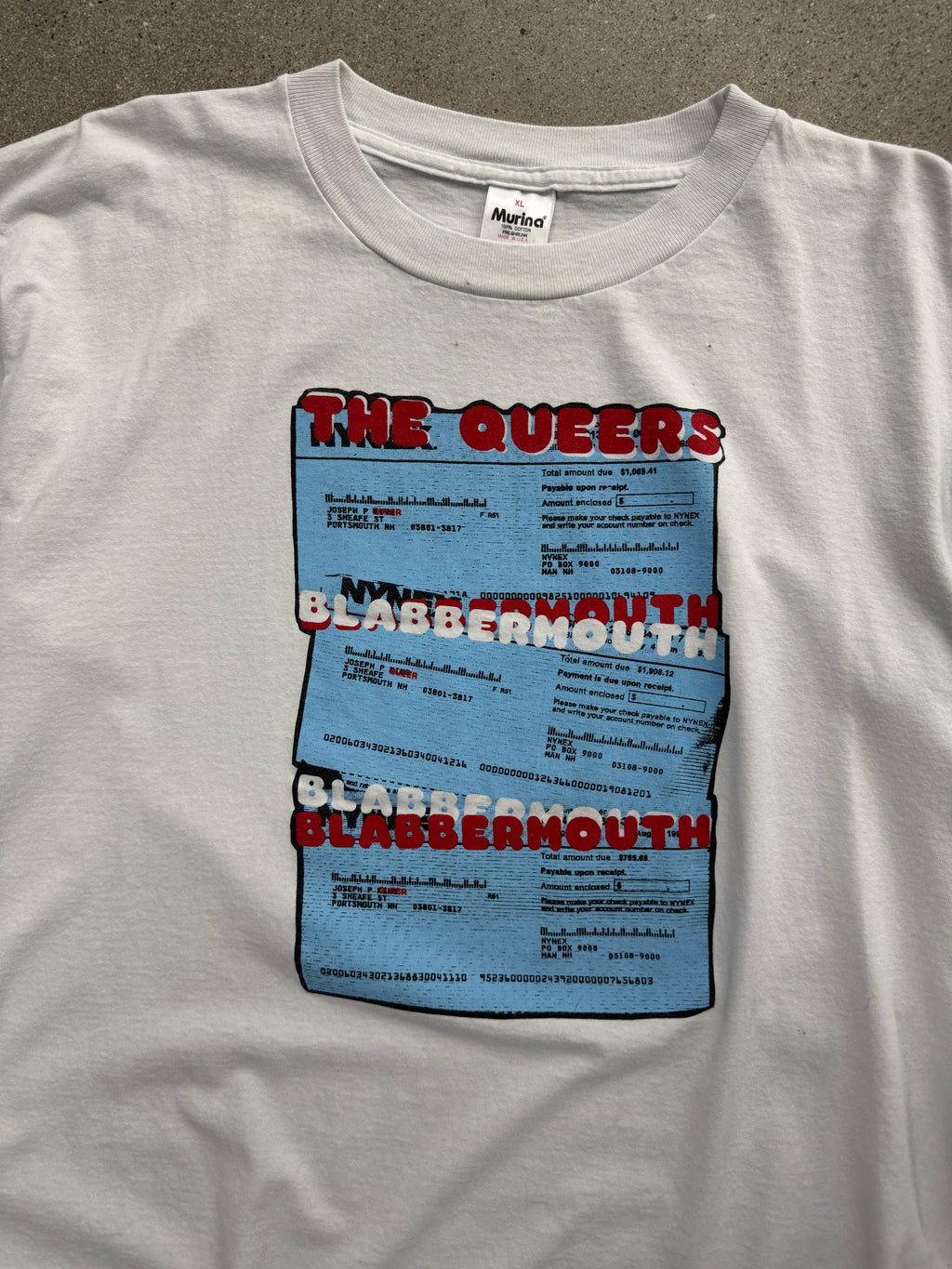 1995 The Queers Blabbermouth Lookout Records T-Shirt - XL