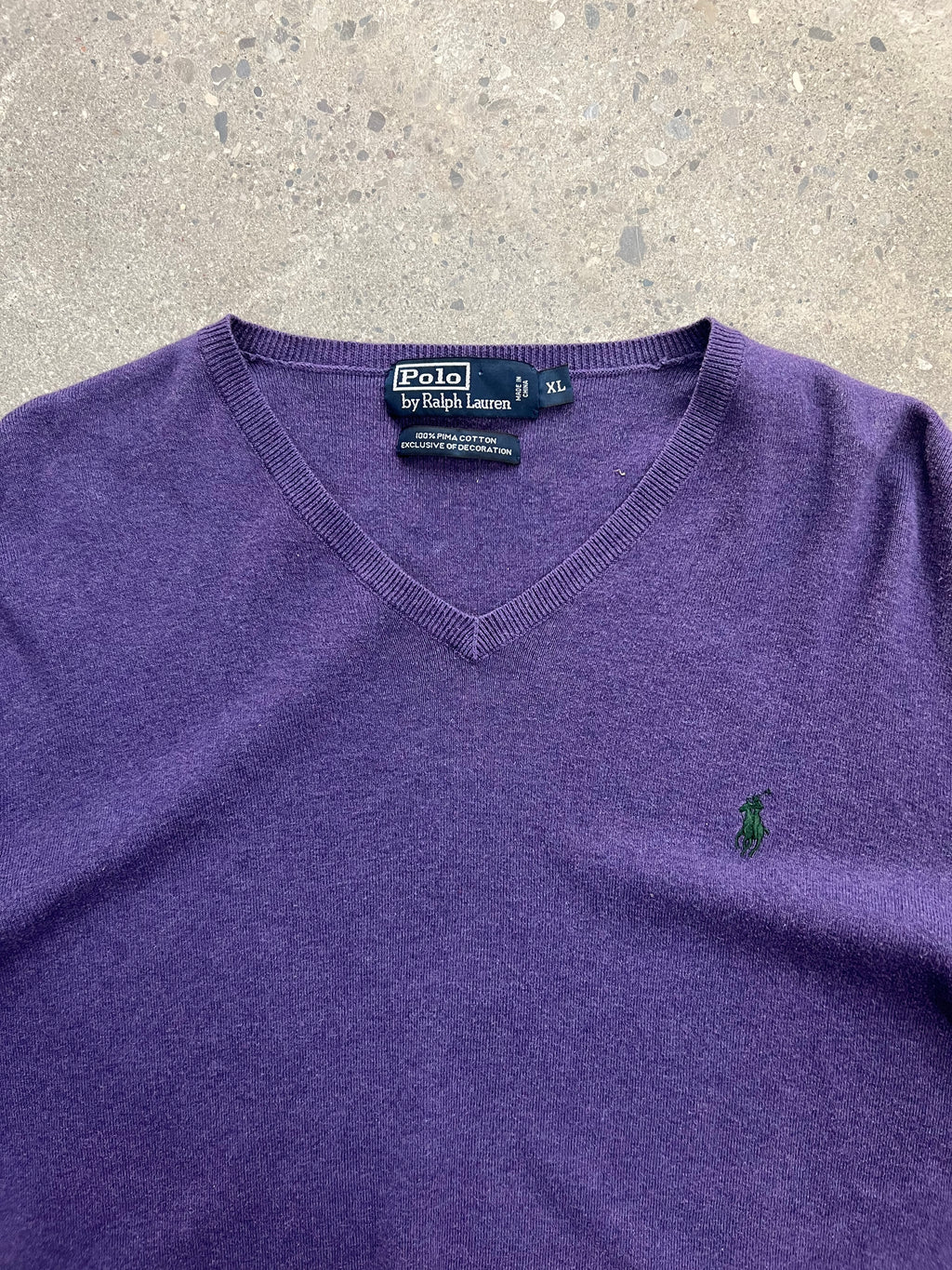 Polo By Ralph Lauren Pima Cotton V-Neck Sweater - XL