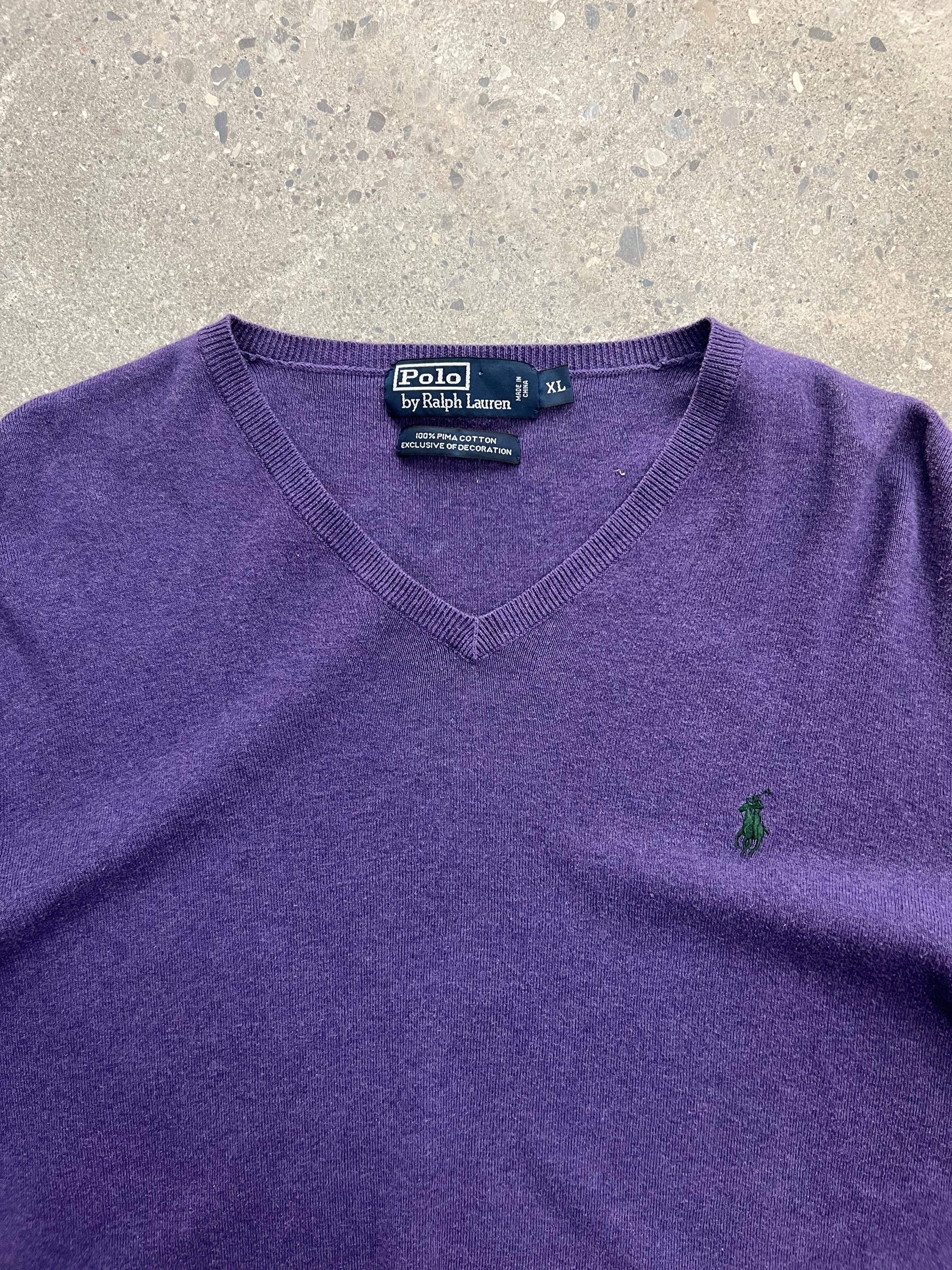 Polo By Ralph Lauren Pima Cotton V-Neck Sweater - XL