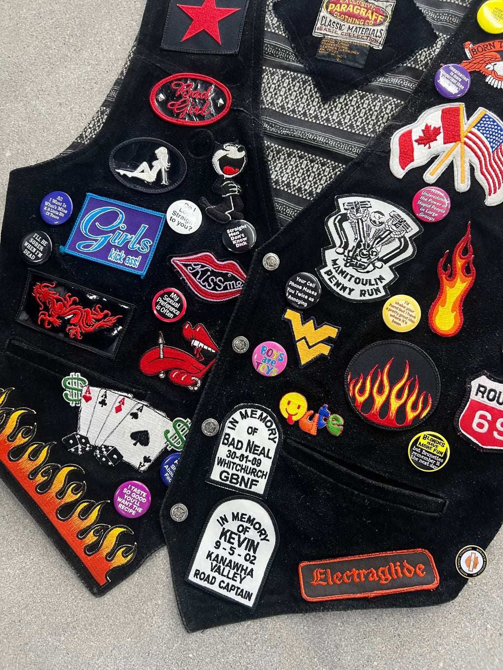 Patches & Pins Leather Biker Vest - L