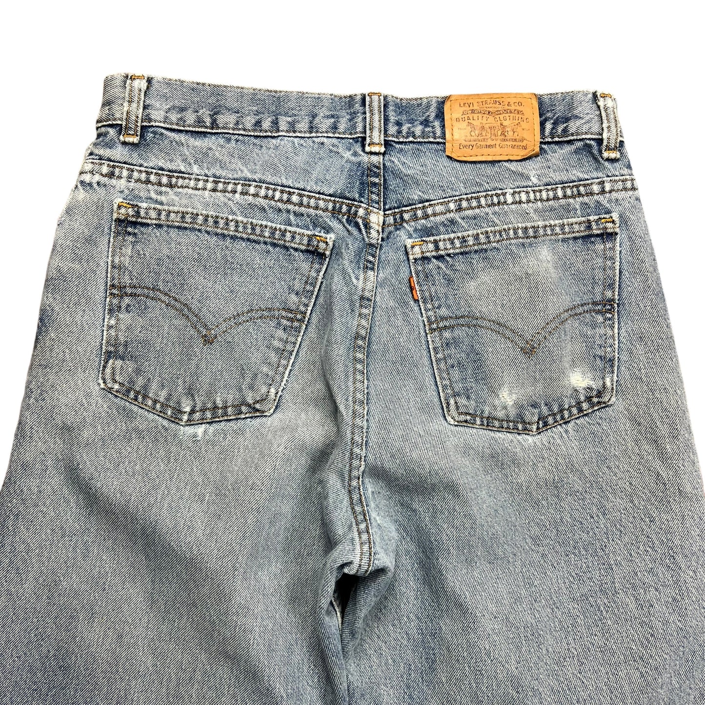 Levi’s Distressed Light Wash Orange Tab Jeans - 30”