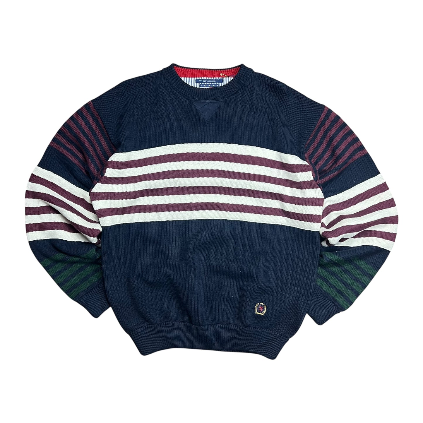 Tommy Hilfiger Striped Heavyweight Knit Sweater - XL