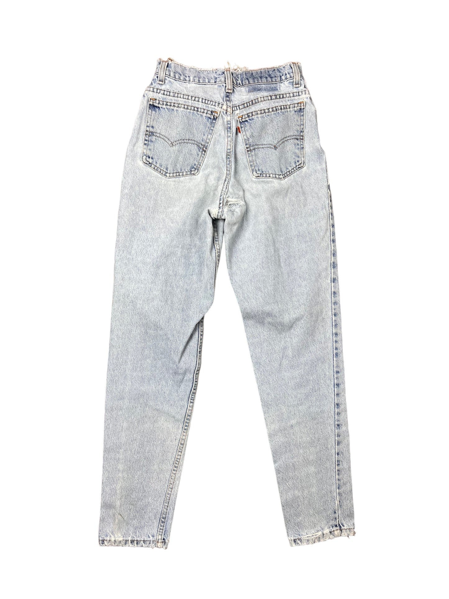 Levi’s 501 Light Wash Distressed Orange Tab Jeans - 24"