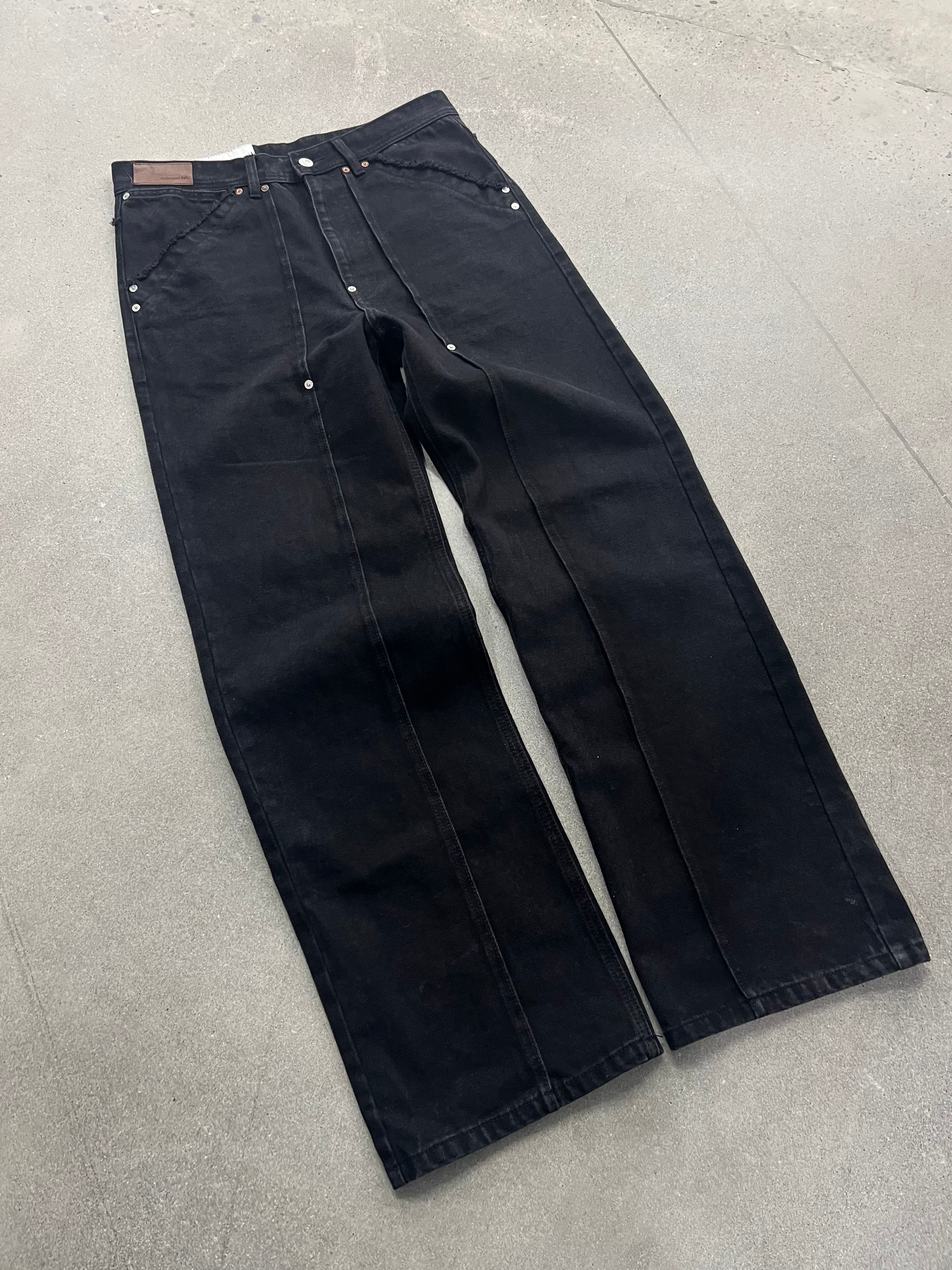 Anderson Bell Matt Raw-Cut Wide-Leg Jeans - 32”