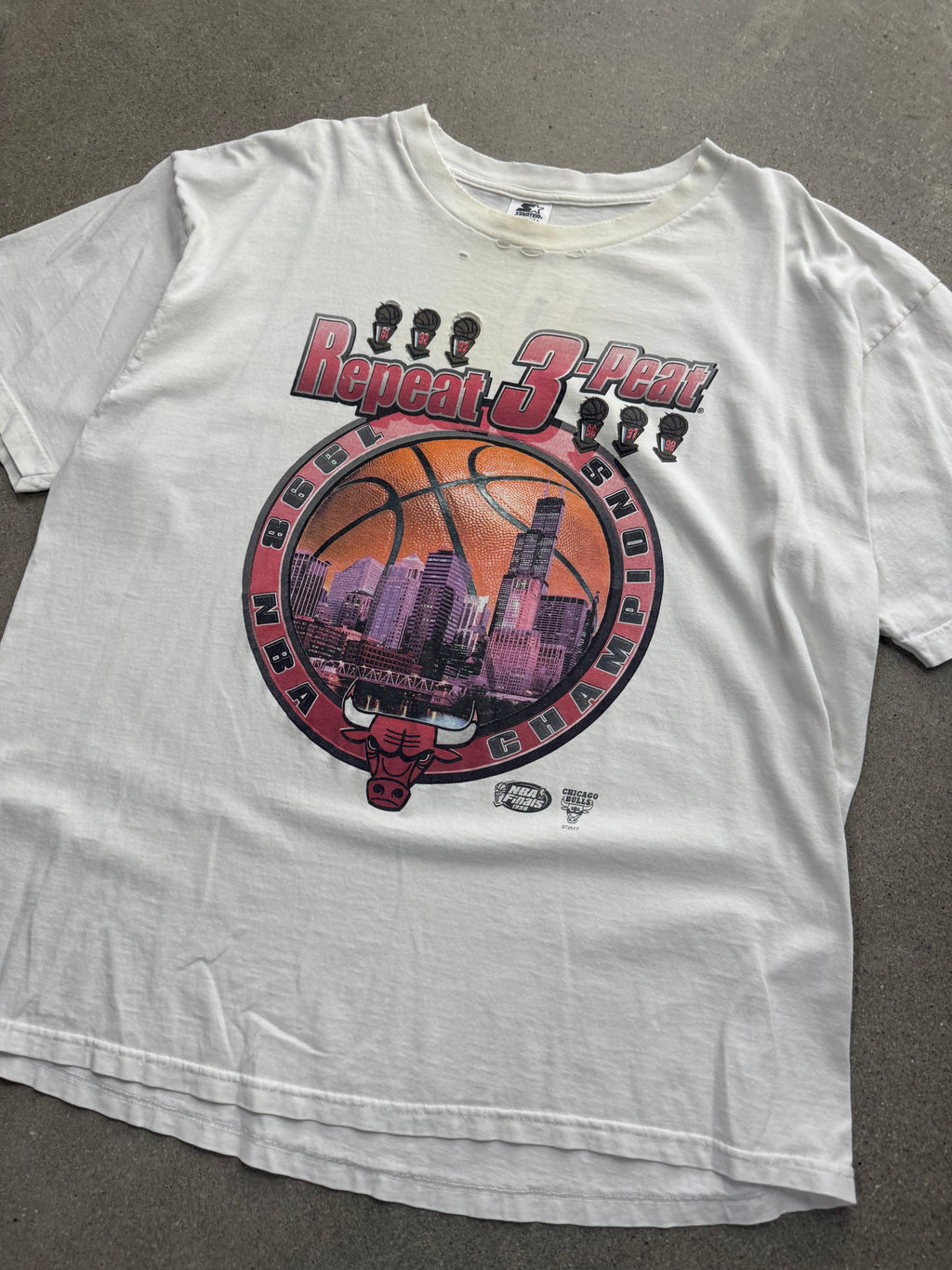 T-Shirt 1998 Starter Chicago Bulls Triple Champion NBA - XXL