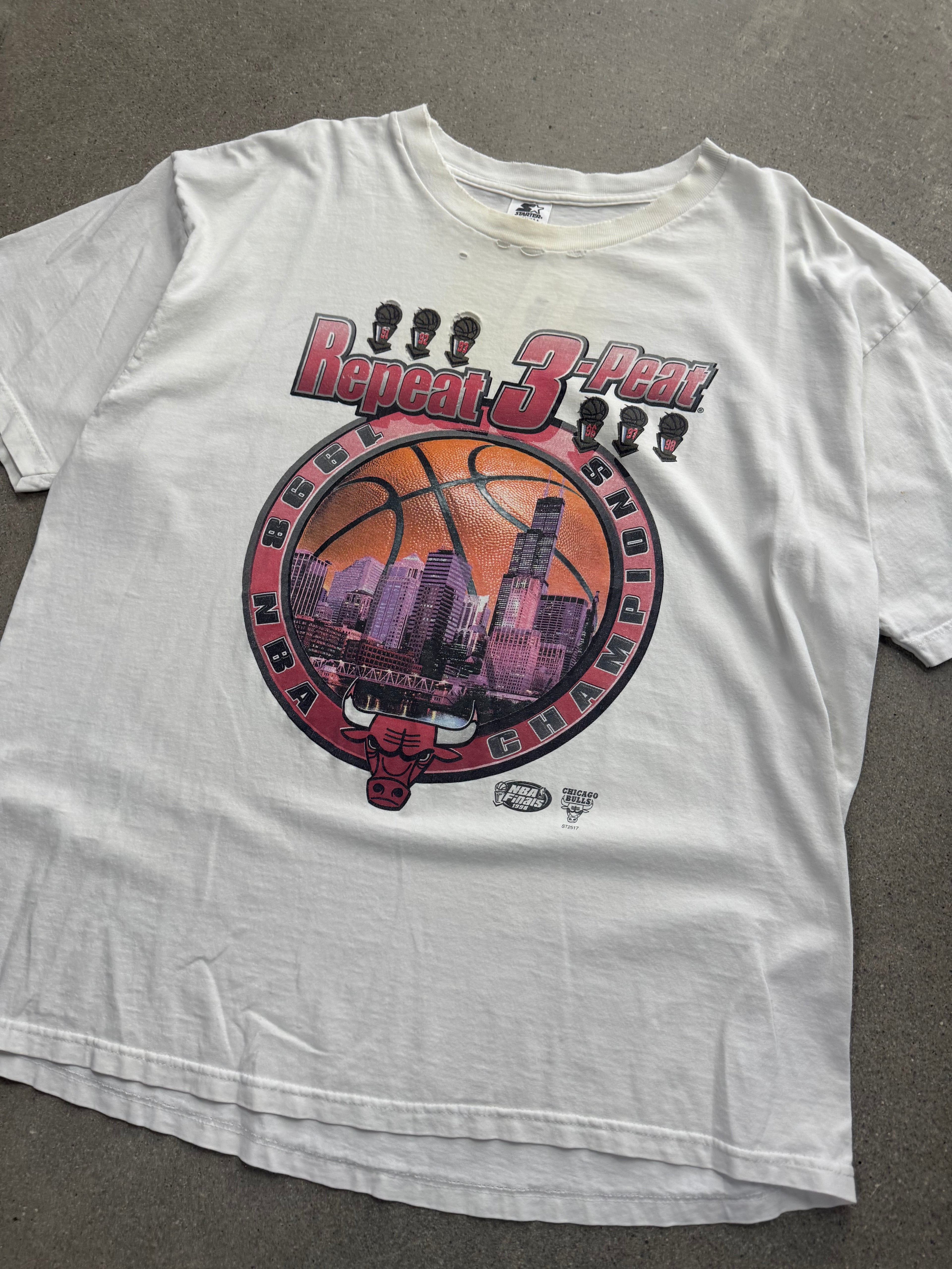 T-Shirt 1998 Starter Chicago Bulls Triple Champion NBA - XXL