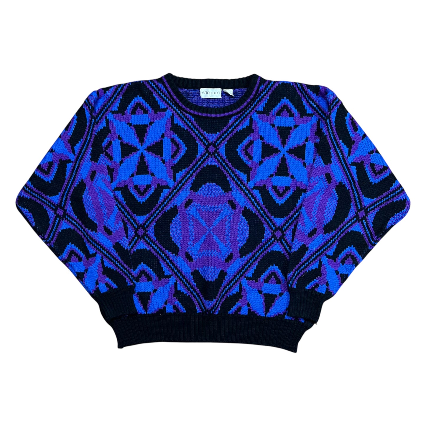 Entouge Black & Purple Knit Sweater - M