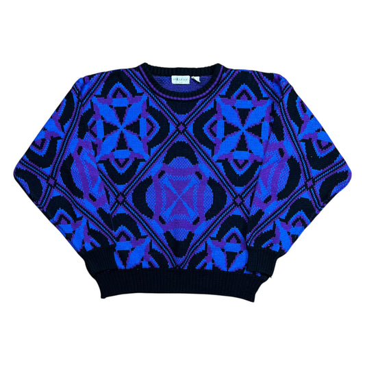 Entouge Black & Purple Knit Sweater - M